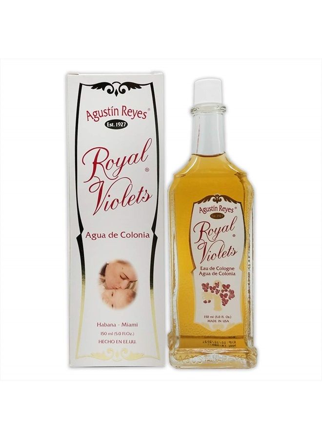 Royal Violets By Agustin Reyes 5 Oz Agua De Colonia Eau De Cologne Glass Bottle - Image 1