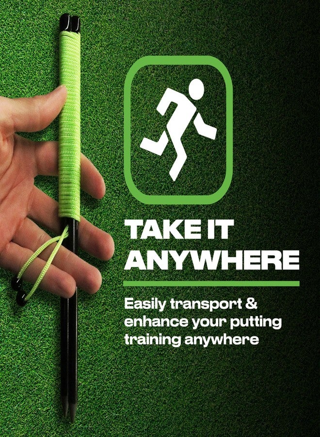 BACK 2 BASICS Golf Putting String Line Triple Bead Alignment, Neon Green Visual Guide Putter Alignment Tool for Indoor & Outdoor Practice, Distance Control Golf Putting Aid for Precision Line Accuracy - Image 4