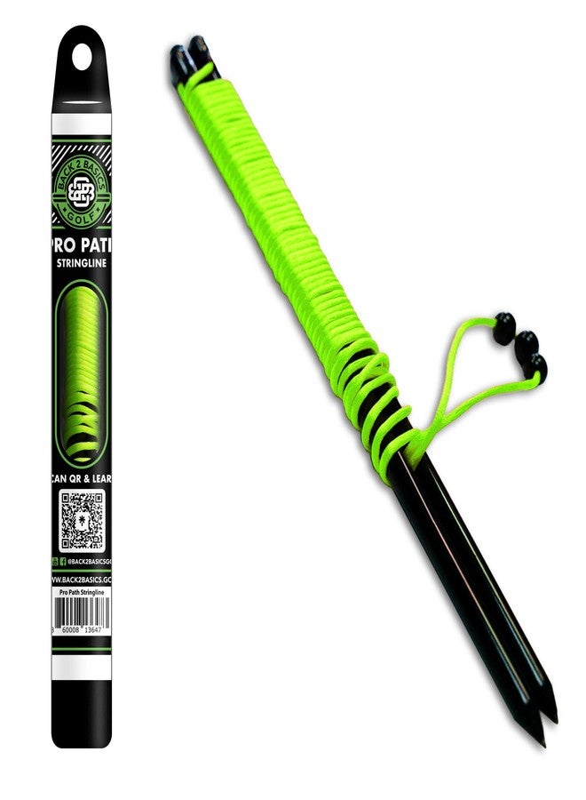 BACK 2 BASICS Golf Putting String Line Triple Bead Alignment, Neon Green Visual Guide Putter Alignment Tool for Indoor & Outdoor Practice, Distance Control Golf Putting Aid for Precision Line Accuracy - Image 1