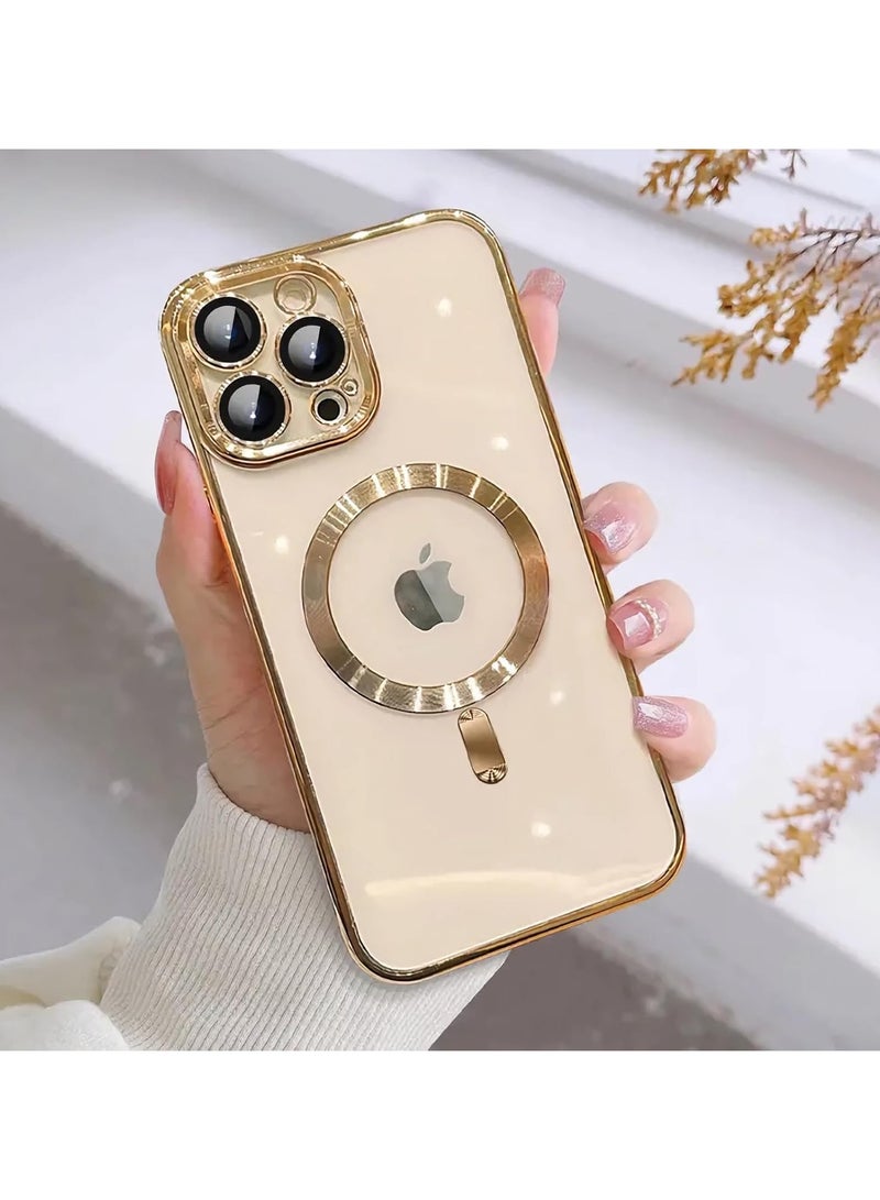 Magnetic Case for iPhone 16 Pro Max with Mag Safe Full Camera Lens Protection Color Plating Soft Clear Phone Case for iPhone 16 Pro Max  - Image 1