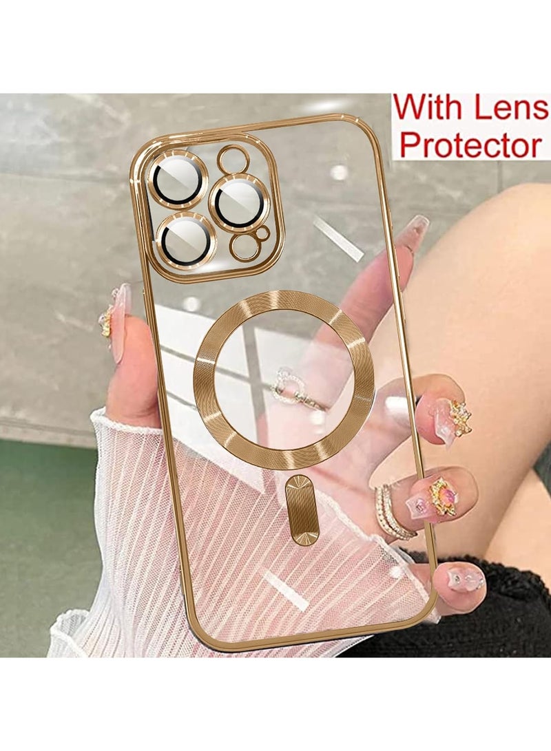 Magnetic Case for iPhone 16 Pro Max with Mag Safe Full Camera Lens Protection Color Plating Soft Clear Phone Case for iPhone 16 Pro Max  - Image 5