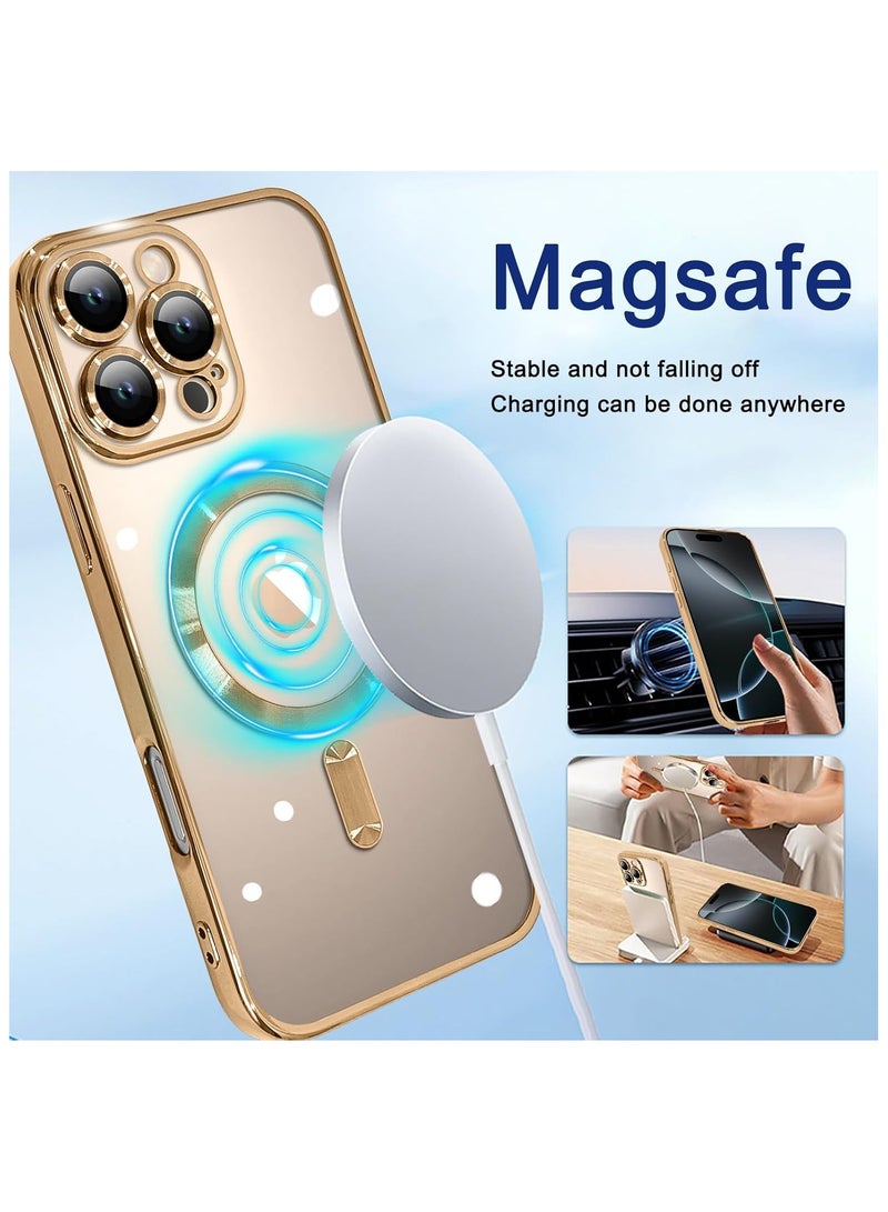 Magnetic Case for iPhone 16 Pro Max with Mag Safe Full Camera Lens Protection Color Plating Soft Clear Phone Case for iPhone 16 Pro Max  - Image 3