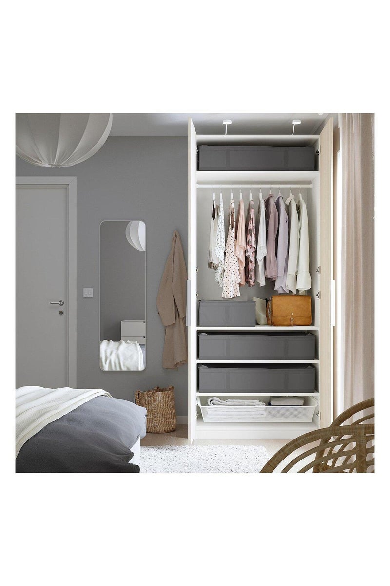 skubb سكوب 90x53x19 - صندوق تخزين غطاء لحاف ووسادة تحت السرير باللون الرمادي الداكن - Image 1