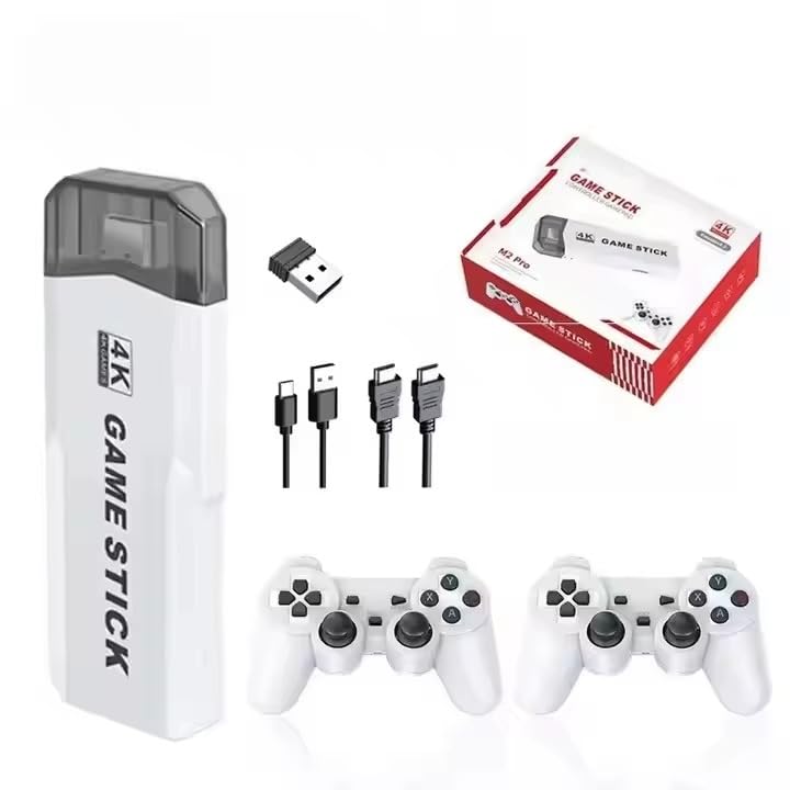 Derovan M2 Wireless Retro TV Game Console Stick – Dual Gamepads, 10,000+ Classic Games, HDMI Plug‑and‑Play - Image 1