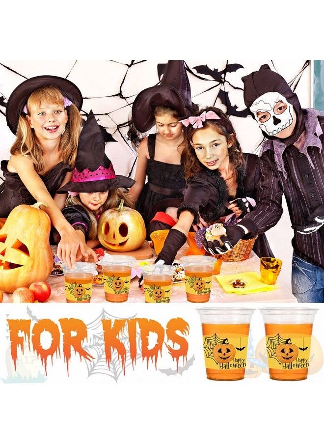 Chengu - 12 Oz Halloween Party Cups Orange Plastic Pumpkin Party Favor Cups Printed Party Cups Reusable Halloween Cup Disposable Cups For Kids Adults (36 Pieces) - Image 1
