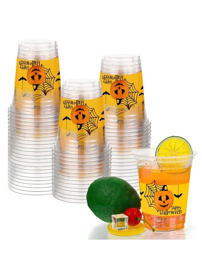 Chengu - 12 Oz Halloween Party Cups Orange Plastic Pumpkin Party Favor Cups Printed Party Cups Reusable Halloween Cup Disposable Cups For Kids Adults (36 Pieces) - Image 1