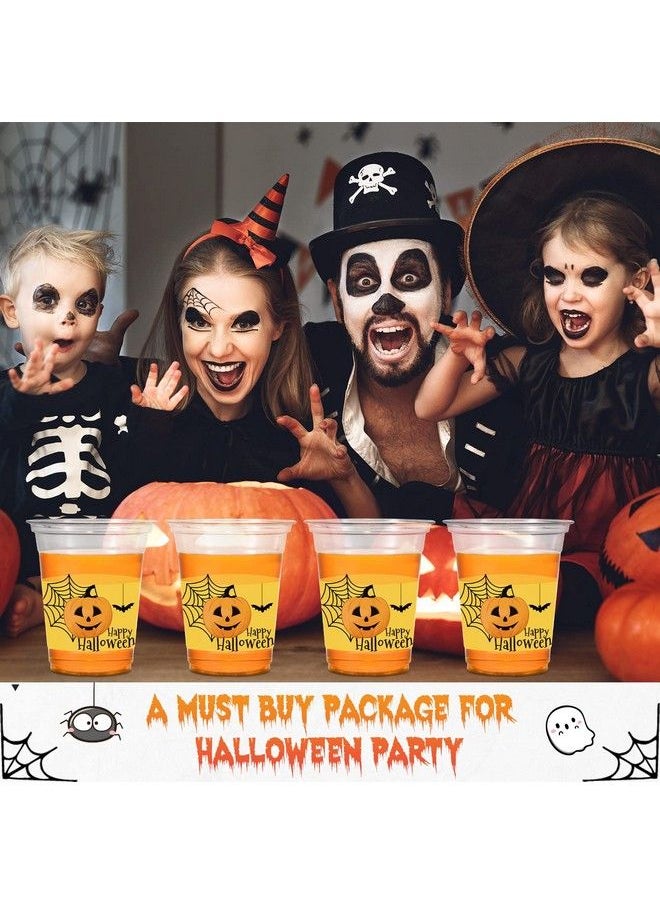 Chengu - 12 Oz Halloween Party Cups Orange Plastic Pumpkin Party Favor Cups Printed Party Cups Reusable Halloween Cup Disposable Cups For Kids Adults (36 Pieces) - Image 1