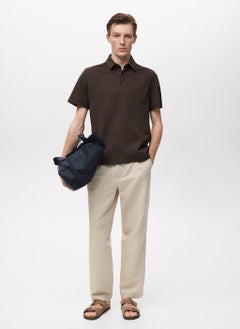 Mango Man Seersucker Cotton Polo Shirt  - Image 5