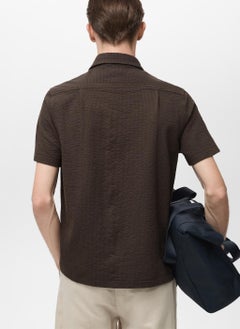 Mango Man Seersucker Cotton Polo Shirt  - Image 2