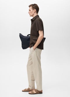 Mango Man Seersucker Cotton Polo Shirt  - Image 3