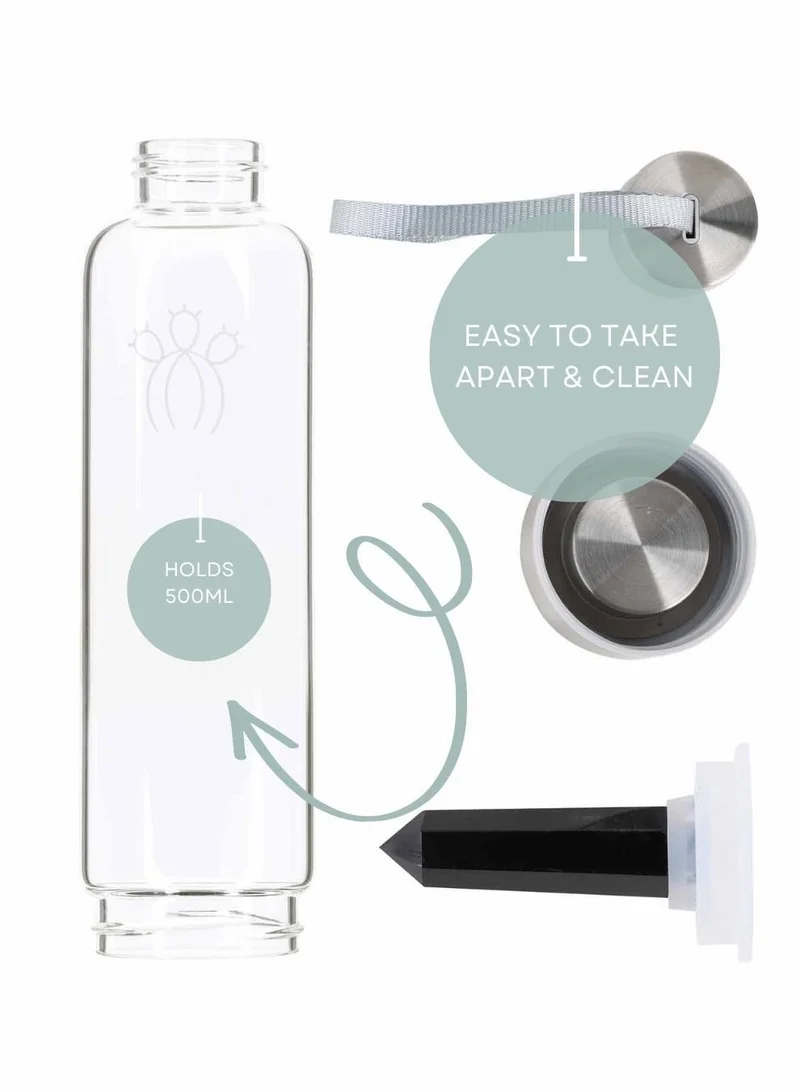 Prickly Pear Obsidian Interchangeable Crystal Water Bottle