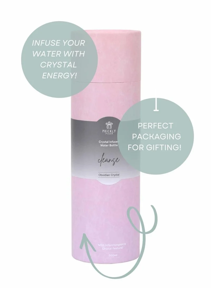 Prickly Pear Obsidian Interchangeable Crystal Water Bottle