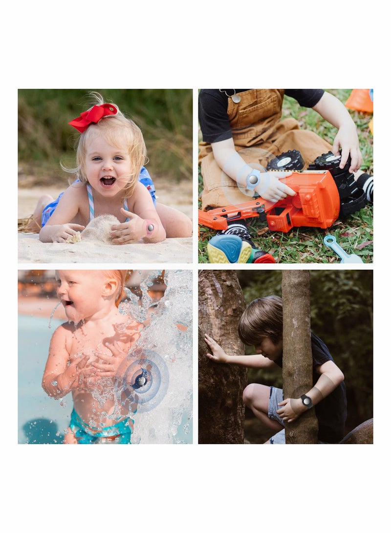 Airtag Wristbands for Kids Soft Silicone Airtag Bracelet Lightweight Waterproof Band Compatible with Apple Airtag Watch Band for Children and Toddler 2 Pcs - Image 3