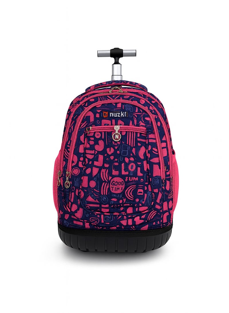 نوزكي حقيبة مدرسية ترولي نوزكي للطلاب - مقاس 16 بوصة - حقيبة متعددة الوظائف بعجلات - مناسبة للأولاد والبنات - Image 1