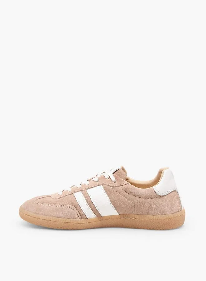 Duchini BEIGE Women Lace-Up Leather Ankle Sneakers for Women | Best Price UAE