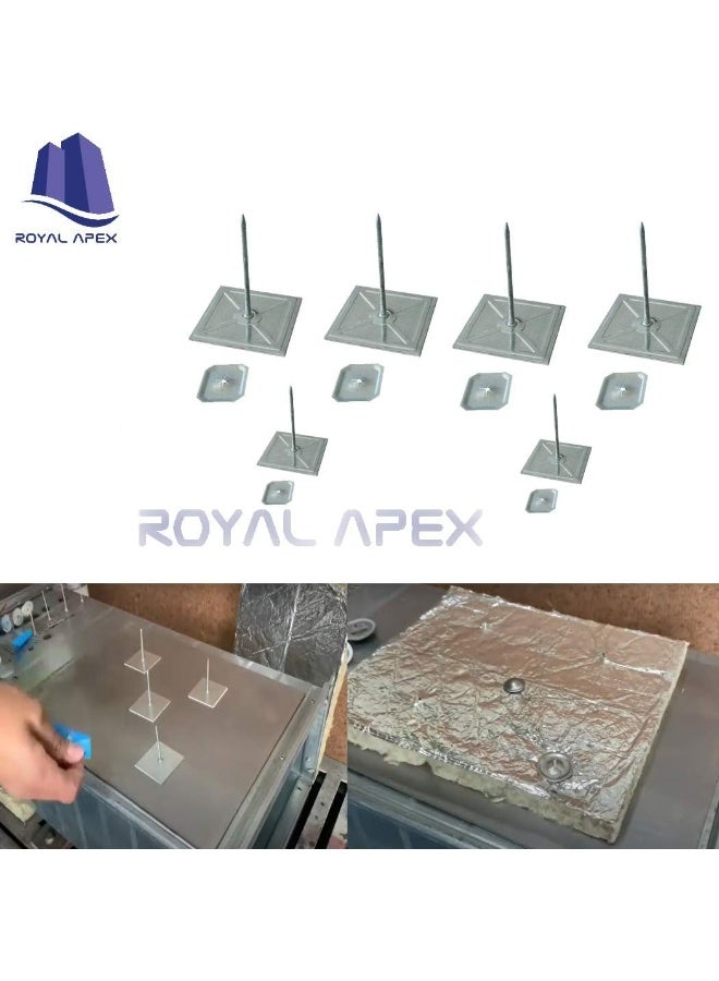 Royal Apex Self-Stuck Up Stick Stuck-Up Adhesive Insulation Foam Pin With Lock Washer For Attaching Insulating Materials On Smooth Surfaces 2X2X2 Inch Pack Of 100 - Image 3