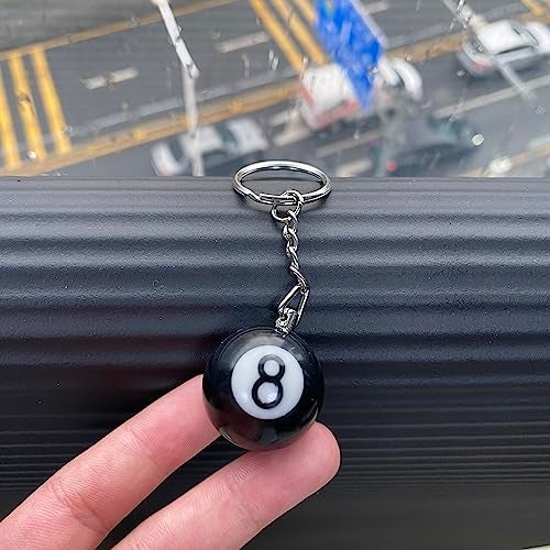 Zittop 1 Pcs 8 Ball Keychain Billiards Ball Keyring Creative Key Chain Charm Keychain for Billiards Birthday Party Supplies - Image 4