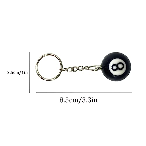 Zittop 1 Pcs 8 Ball Keychain Billiards Ball Keyring Creative Key Chain Charm Keychain for Billiards Birthday Party Supplies - Image 2