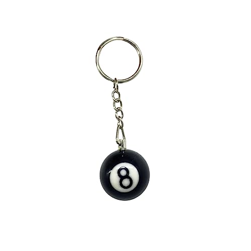 Zittop 1 Pcs 8 Ball Keychain Billiards Ball Keyring Creative Key Chain Charm Keychain for Billiards Birthday Party Supplies - Image 1