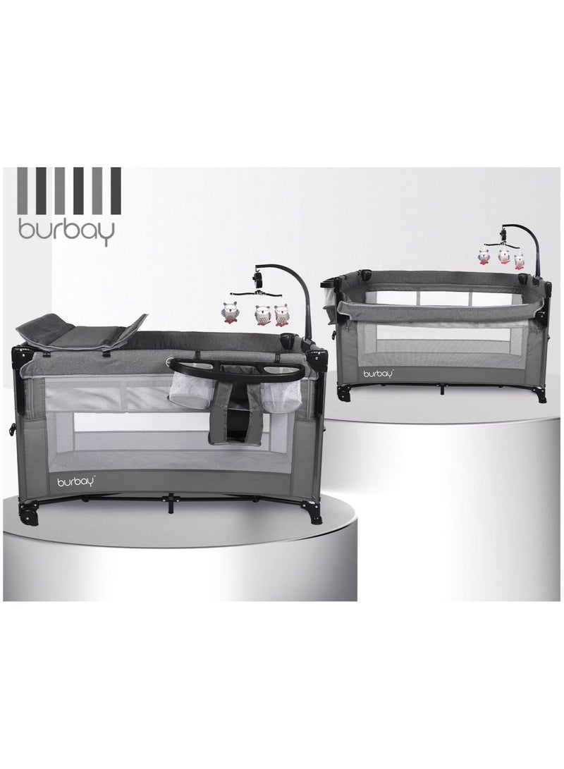 burbay Double bed and crib with side opening, changing table and full mosquito net - Image 2