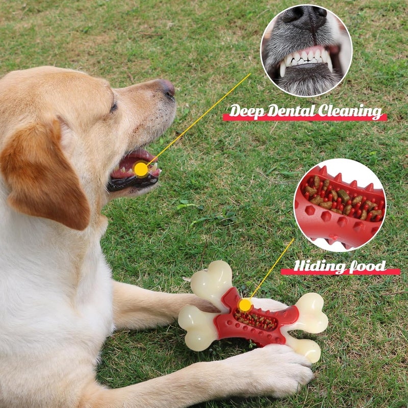 BAAL Beef Flavor Durable Nylon Bone Dog Toy for Medium and Large Breeds (RED) - Image 4