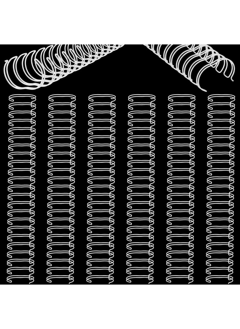 Zonon Zonon 6 Pieces Binding Wire Twin Loop Wire Binding Spines Double Loop Binding Wire 1 Inch Cinch Wire Binding Diameter 23 Holes for Teacher Student Document Notebook Making (White)  - Image 1