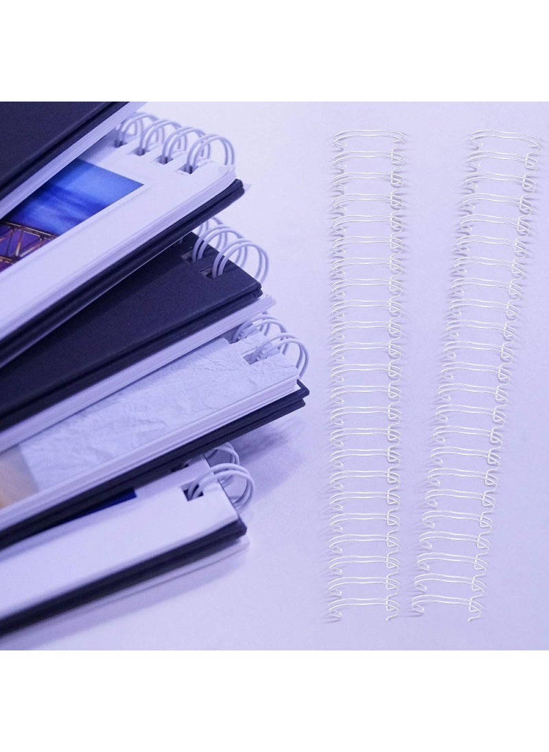 Zonon Zonon 6 Pieces Binding Wire Twin Loop Wire Binding Spines Double Loop Binding Wire 1 Inch Cinch Wire Binding Diameter 23 Holes for Teacher Student Document Notebook Making (White)  - Image 5