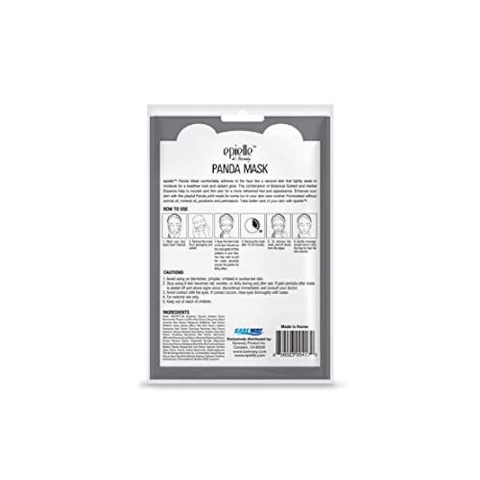 Epielle Character Face Mask Panda 6 Pack, Fun & Effective Korean Skin Care, Spa Party Favors, Stocking Stuffers, Birthday Gifts for Women, Self Care Gifts - Image 3