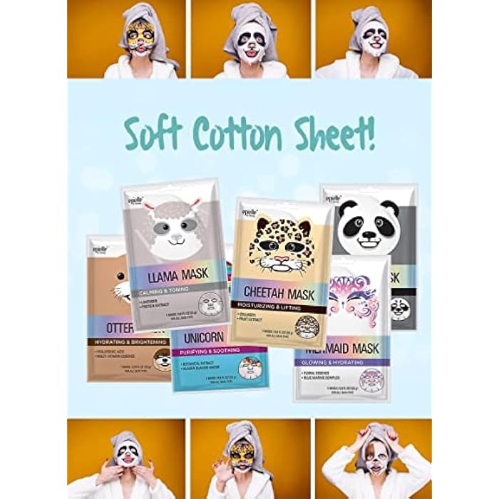 Epielle Character Face Mask Panda 6 Pack, Fun & Effective Korean Skin Care, Spa Party Favors, Stocking Stuffers, Birthday Gifts for Women, Self Care Gifts - Image 4