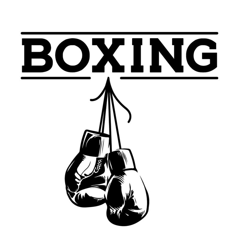 SUPERDANT Boxing Wall Stickers Boxing Gloves Wall Decal Gym Wall Sticker Vinyl Wall Decor Black Wallpaper for Bedroom Living Room Home Decorations Boxing Gifts