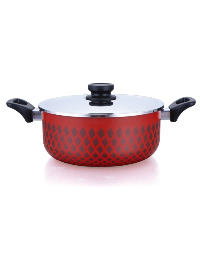 Pentola aluminium shallow pan 30*4.7cm, red