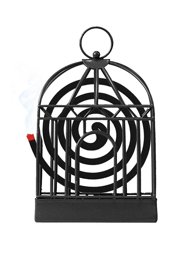 URbazaar Vintage Wrought Iron Mosquito Cage Golden Black Bird Cage Mosquito Coil Box Mosquito Coil Holder Home Accessories (Black) - Image 1