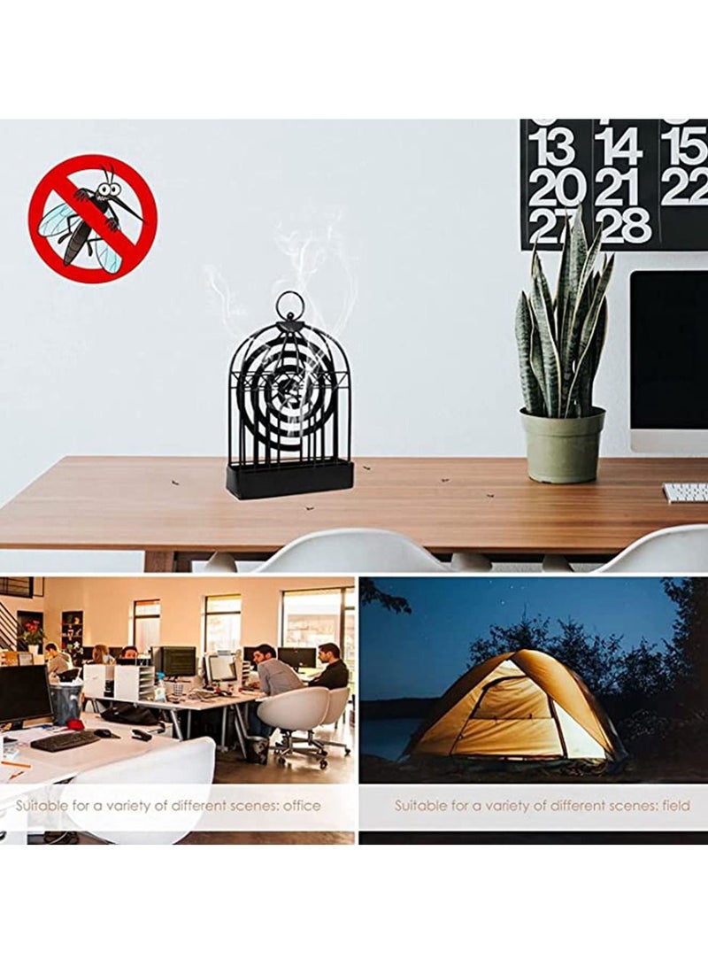 URbazaar Vintage Wrought Iron Mosquito Cage Golden Black Bird Cage Mosquito Coil Box Mosquito Coil Holder Home Accessories (Black) - Image 2