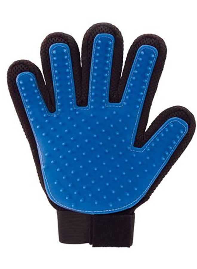 MARGOUN قفازات إزالة شعر الحيوانات الأليفة بخمسة أصابع - قفازات غسل وتجميل الكلاب باللون الأزرق - Image 1