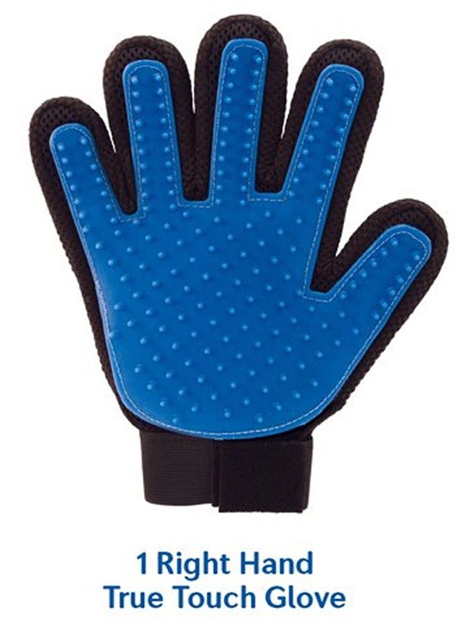 MARGOUN قفازات إزالة شعر الحيوانات الأليفة بخمسة أصابع - قفازات غسل وتجميل الكلاب باللون الأزرق - Image 2