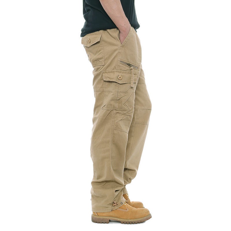 Wear-Resistant Multi-Pocket Overalls Men'S Straight Trousers Work Pants Labor Protection Pants Loose Fat Pants - Image 5