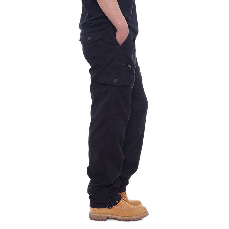 Wear-Resistant Multi-Pocket Overalls Men'S Straight Trousers Work Pants Labor Protection Pants Loose Fat Pants - Image 3
