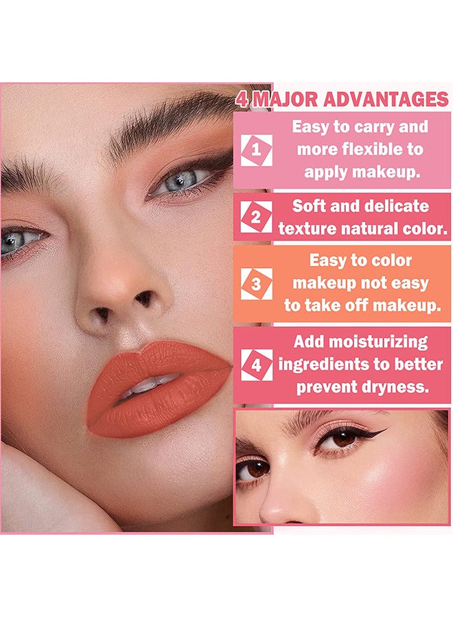MAYCHEER Cream Blush Stick with Brush, Waterproof Blush Makeup, Long Lasting 2 In 1 Cheek Blush & Lip Tint & Eye Shadow Makeup Stick, Cream Blush Makeup for All Skin Tones（Milk Tea Pink） - Image 5