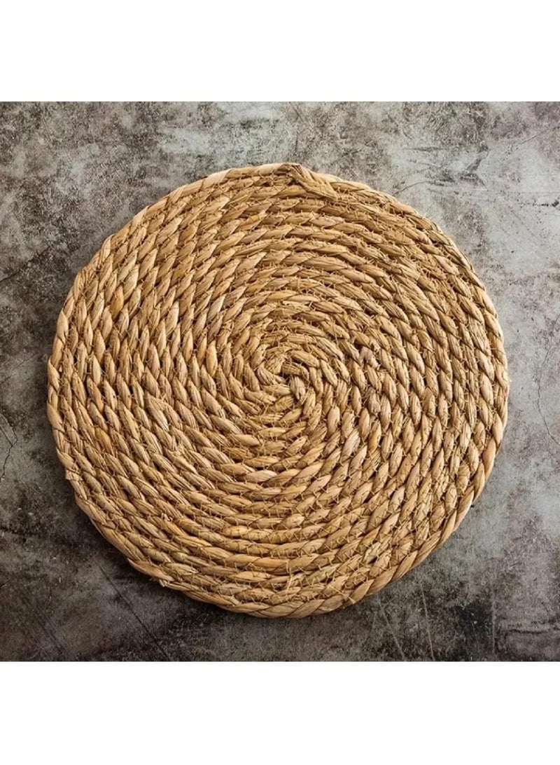 كوستر خوص طبيعي مجدول – قاعدة أكواب للمشروبات الساخنة والباردة – ديكور مائدة وتقديم الطعام (قطعتين) - Image 3