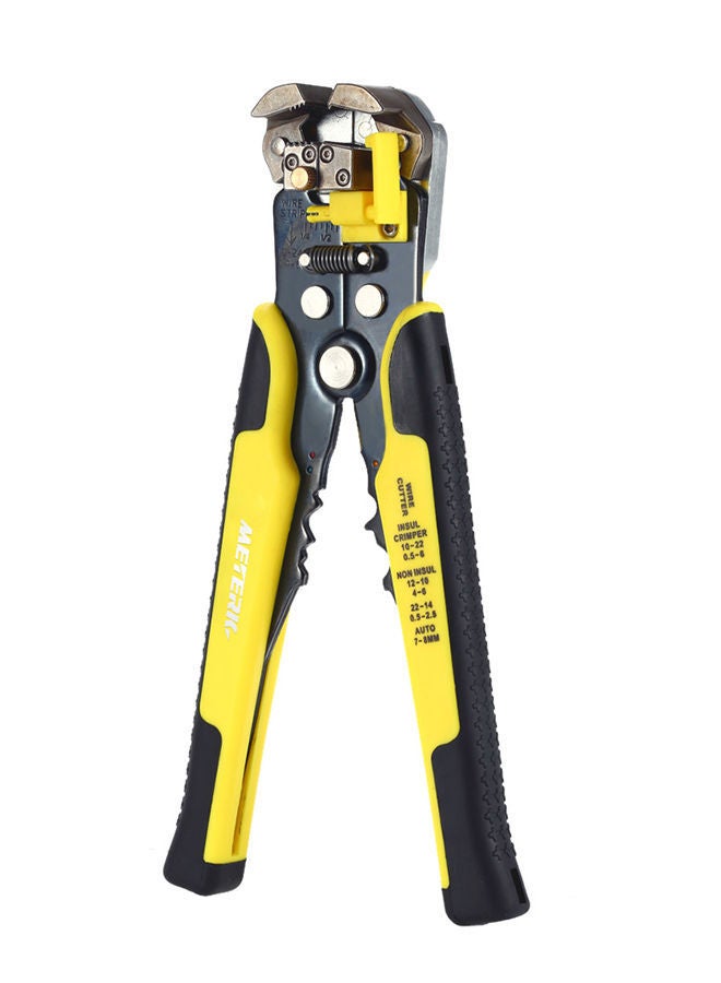 NIBEMINENT Multifunctional Adjustable Cable Wire Stripper Crimping Tool Yellow - Image 1