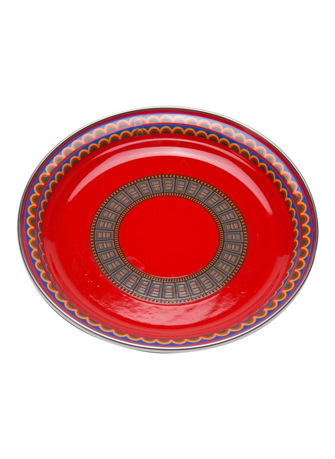 AL SANIDI Najdi Inscription plate, Najdi Inscription Chinko plate, Red, 30 Cm  - Image 1