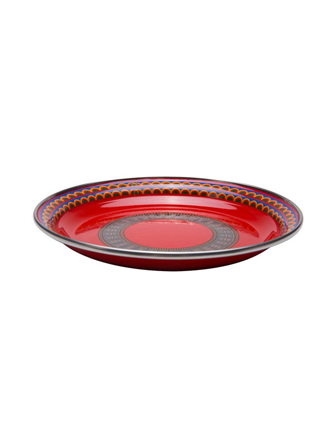 AL SANIDI Najdi Inscription plate, Najdi Inscription Chinko plate, Red, 30 Cm  - Image 2