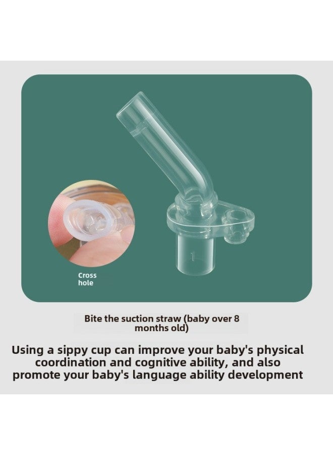 Baby Cup Liquid Silicone Straw/baby Bottle Drinking Cup Accessories/straight Through Cross Hole Elbow Baby Elephant Straw-Color:Cross-hole Style  - Image 1