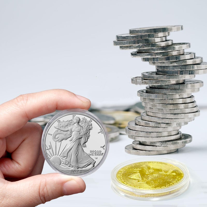 MUDOR Silver Dollar Coin Holders with 10 Size Gasket, 100 Pack Coin Storage Cases for Silver Eagle,Morgan,Cent,Nickel,Quarter, Plastic Coin Collection Supplies Protectors Capsules for Collectors - Image 4