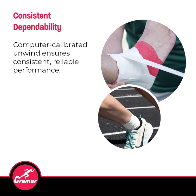 Cramer Team Color Athletic Tape, 1.5" x 10 Yards White, Easy Tear Sports Tape for Ankle, Wrist & Knee, Latex-Free Adhesive, Strong Support, Athletic Training Tape Roll - Image 4