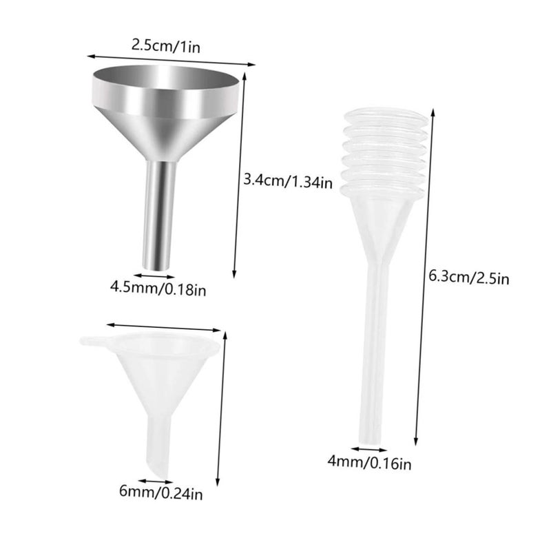 Mini Metal Funnel Set with Pipettes for Filling Perfume Essential Oils and Liquids - Image 3