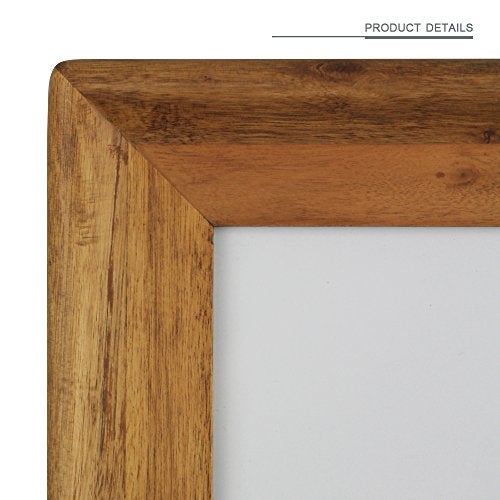 icheesday Picture Frame 5x7 Inch,Rustic Wood Photo Frames with Real Glass,Wall Hanging and Tabletop Standing,Vertical or Horizontal Display (Brown) - Image 2
