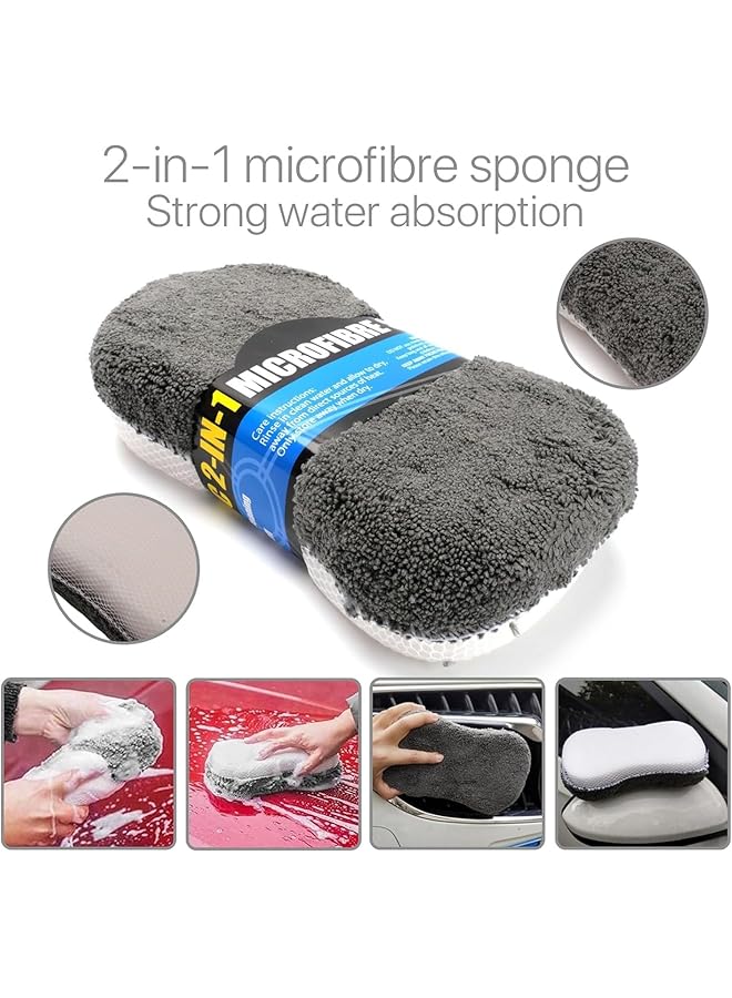 SCIENISH Car Detailing Kit,Auto Cleaning Supplies,Car Wash Kit 9/6 Pcs Car Wash Set,Car Cleaning Supply,Car Wash Supplies,Car Interior Cleaning Kit,Car Cleaning Sets,Car Cleaning Tools (9 Pcs Grey) - Image 3