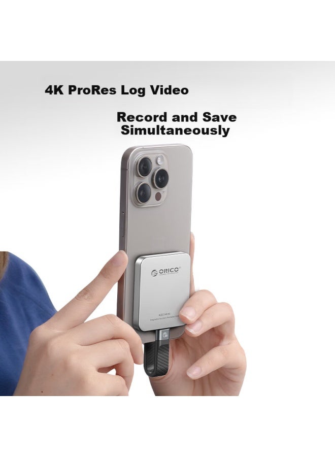 Orico 512gb Magnetic Portable Solid State Drive Pssd High-speed 2000mb/s Compatible With Apple Iphone 17 Phones, Tablets, Laptops Expansion K20mini - Image 2