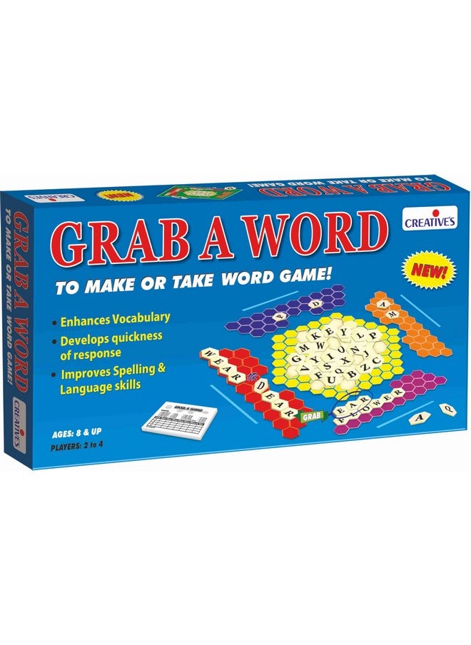 Creative's Creative's Grab a Word | Improve Spelling & Language Skills for Kids | Learning Board Game for Kids | Fun Board Game | Children to Build Scoring Words | 100 Play Tiles | Ages 8 & Up  - Image 1